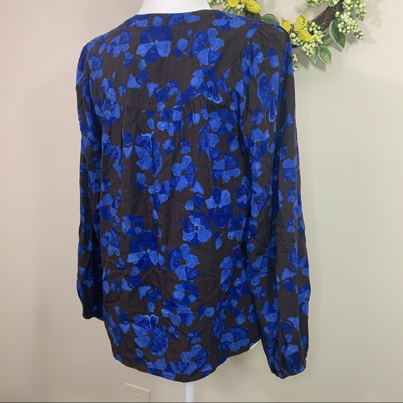 A new day| women’s Brown/Blue floral top - Picture 6 of 8